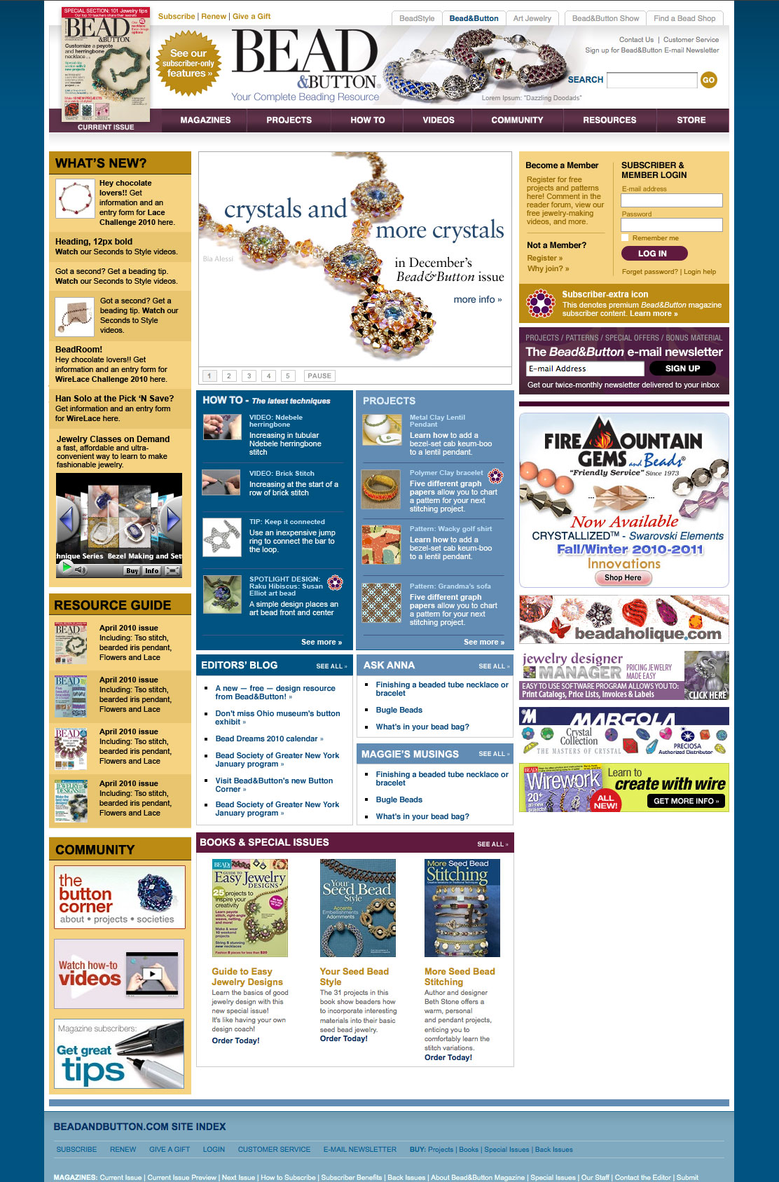 Bead and Button magazine website