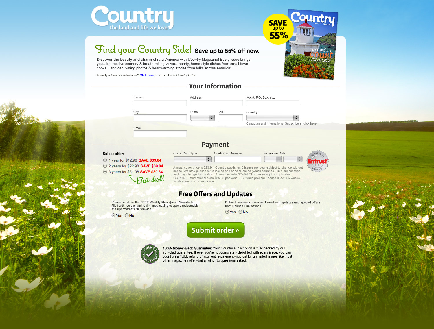 Country magazine order page