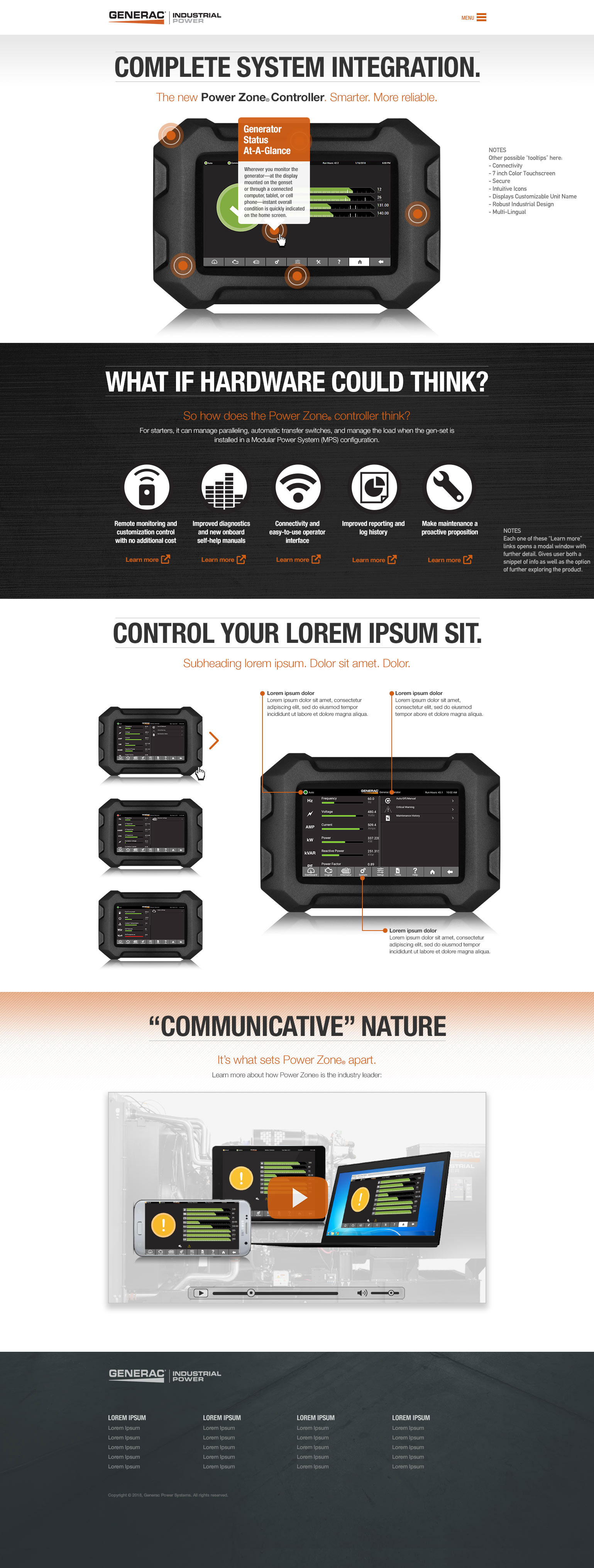 Generac Power Zone Landing Page Concept