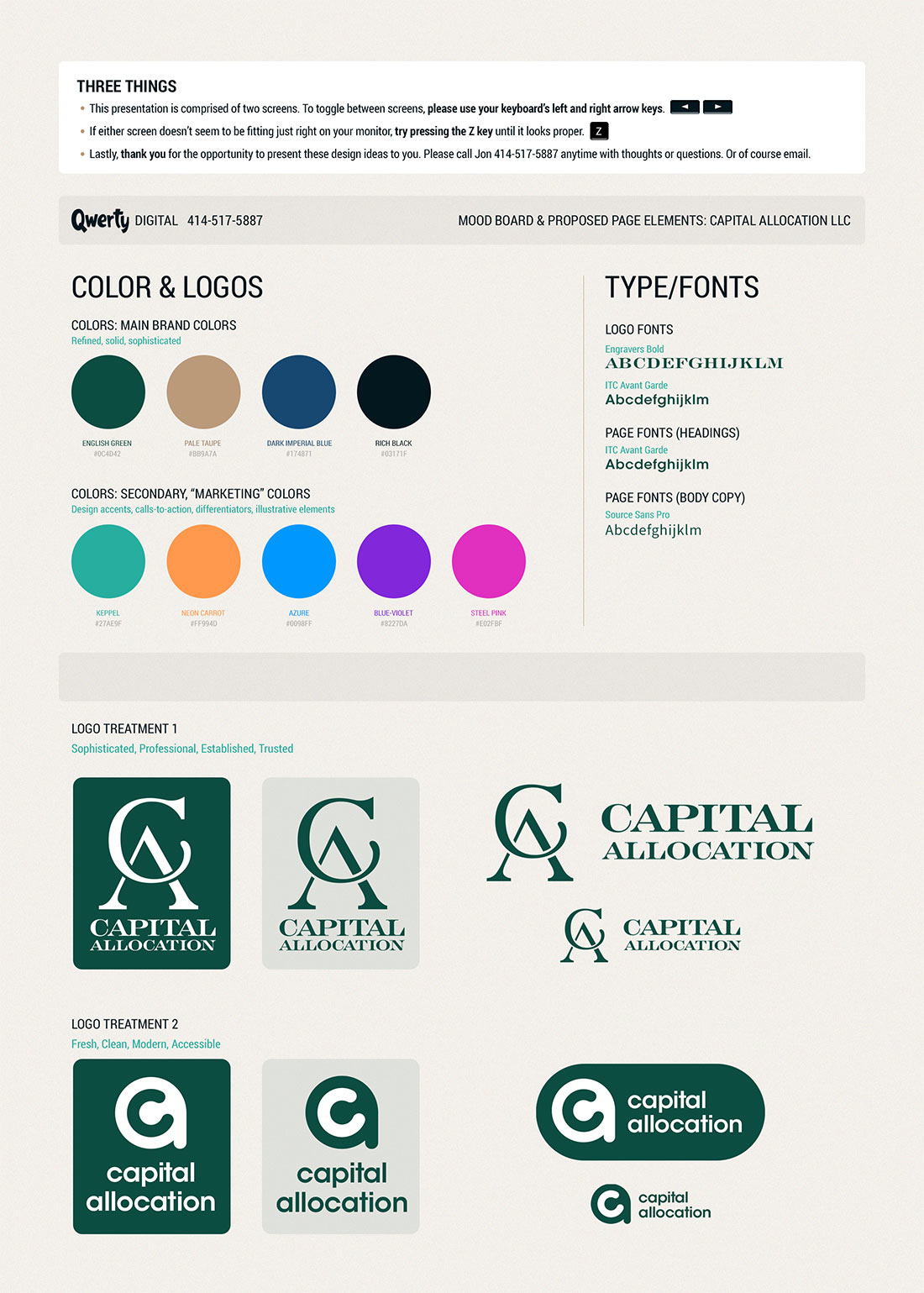 Captial Allocation branding proposals