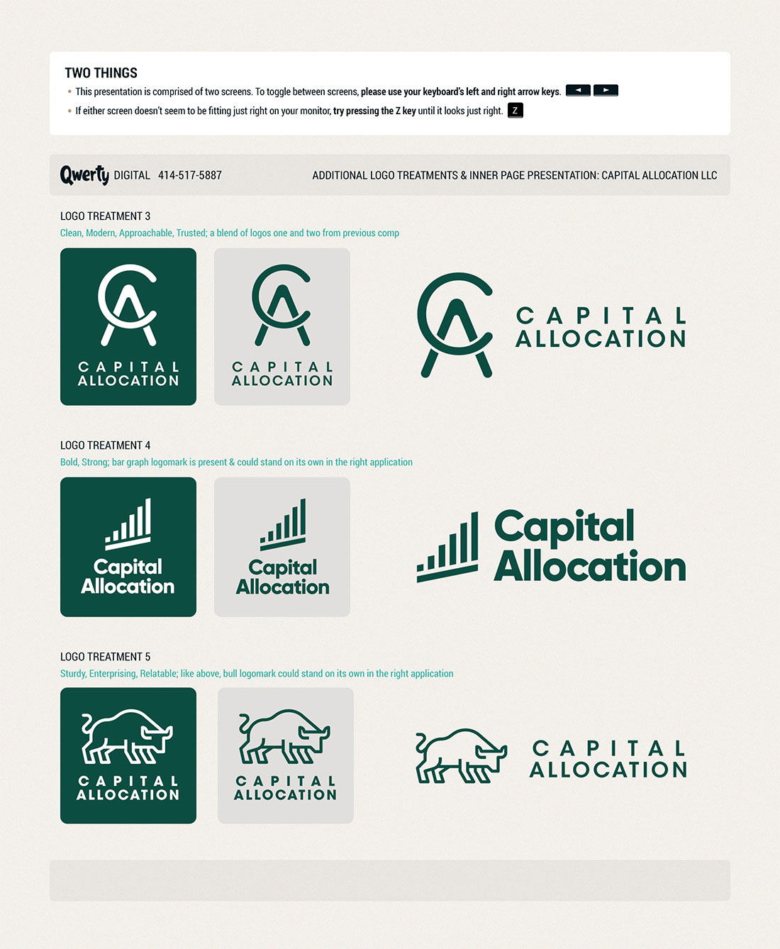 Captial Allocation branding proposals