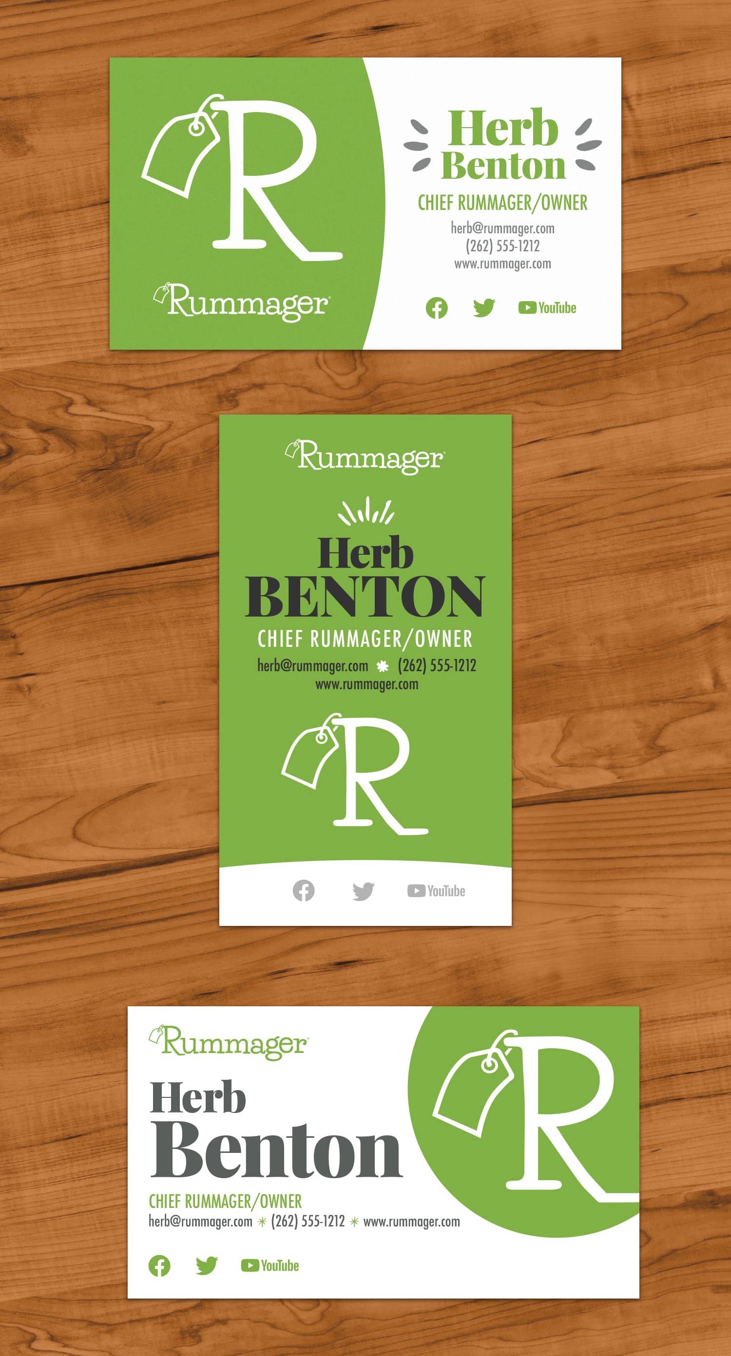 Rummager.com business card options