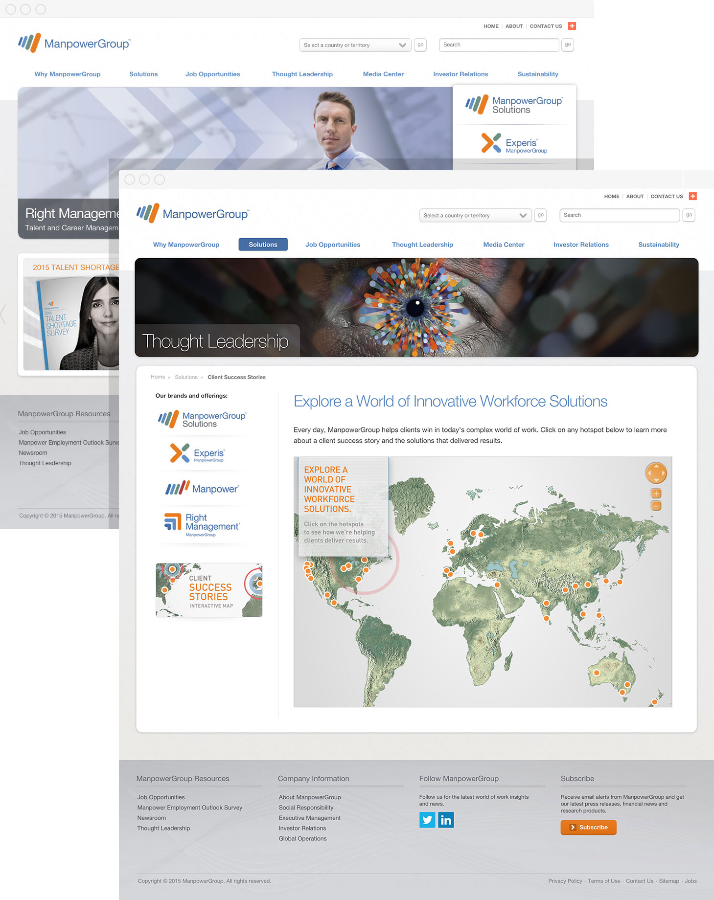 A couple of screenshots from manpowergroup.com