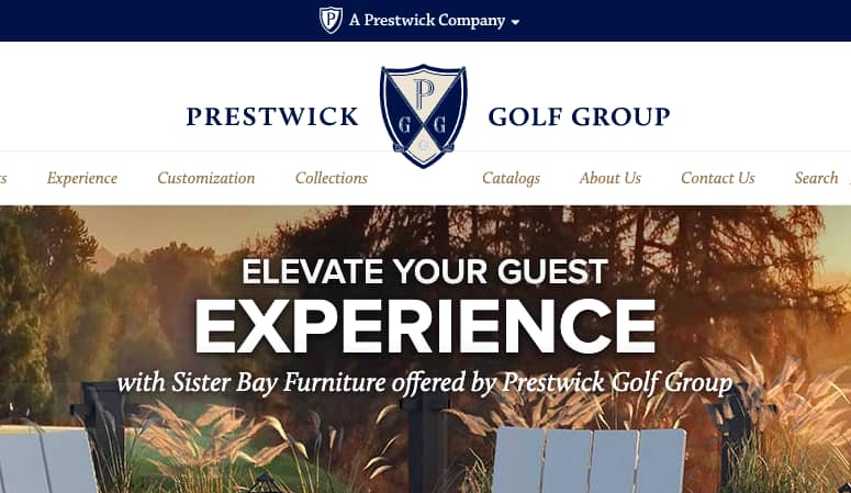 An image of the top portion of a landing page concept I created for The Prestwick Group.